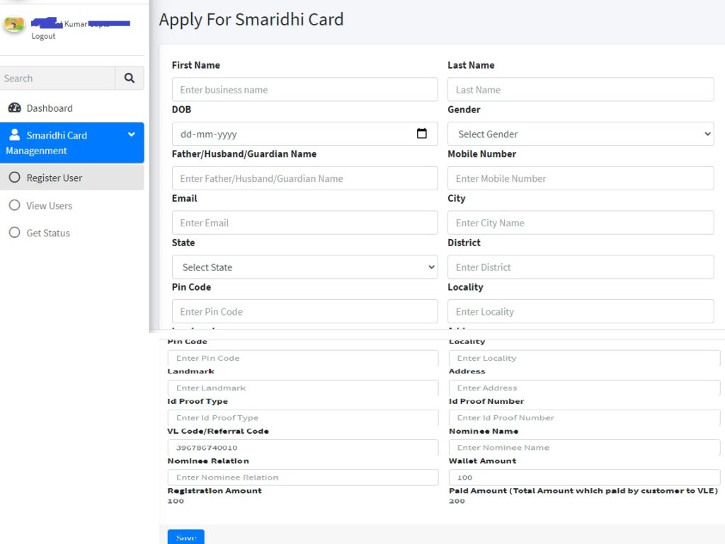 Apply For New Smaridhi Card