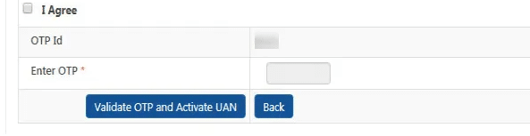 Click on Verify OTP and Activate UAN