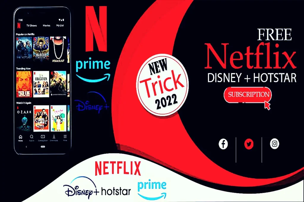 free netflix subscription, Get absolutely free subscription to 13 OTT platforms including Amazon Prime, Hotstar, Zee5 in a single plan,