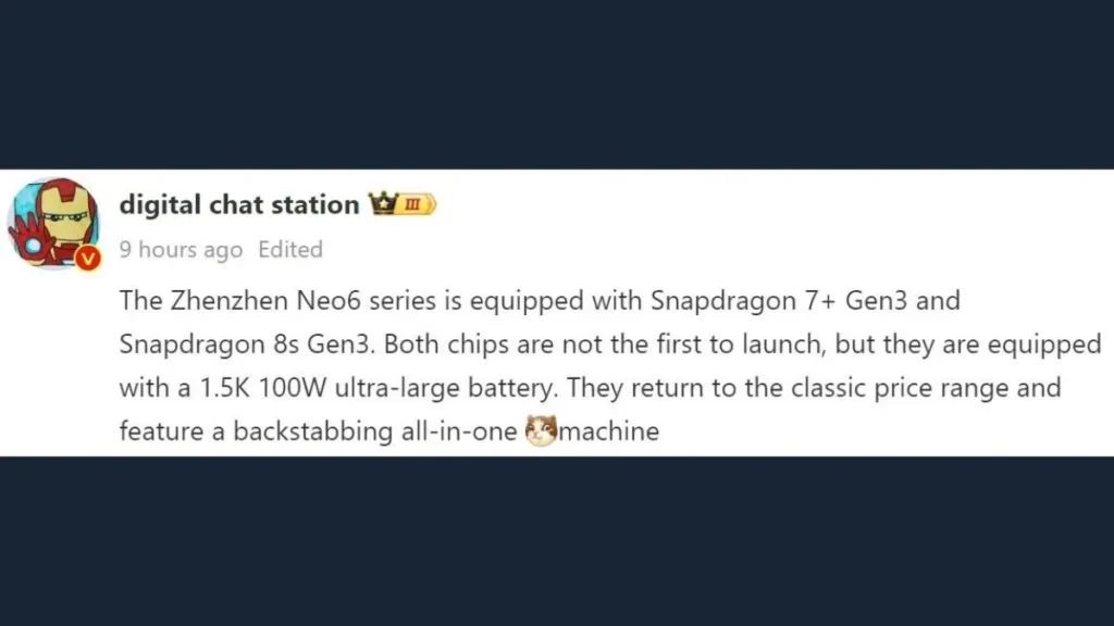 Realme Gt Neo 6 Series Processor Details Leaked