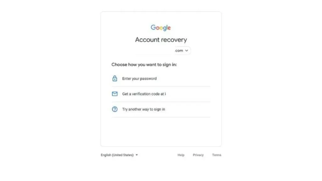 gmail password recovery 2